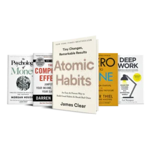 5BooksforentrepreneursAtomichabits_zerotoone_Compoundeffect_Deepwork_Psychologyofmoney